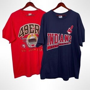 Vintage San Francisco 49ers and Cleveland Indians bundle